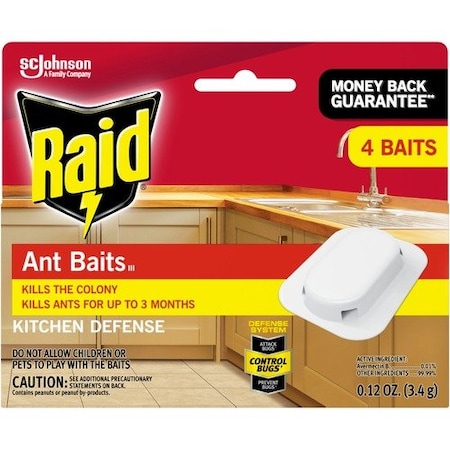 Sc Johnson Bait, f/Ants, 3 Months, Indoors, RD, 4PK SJN308816